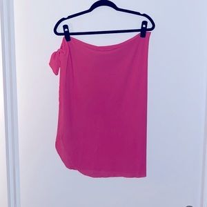Bright Pink Short Sarong Bathing Suit Coverup